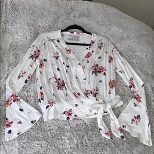 Abercrombie and Fitch Bell-Sleeve Wrap Front top
